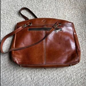Patricia Nash cognac shoulder bag.